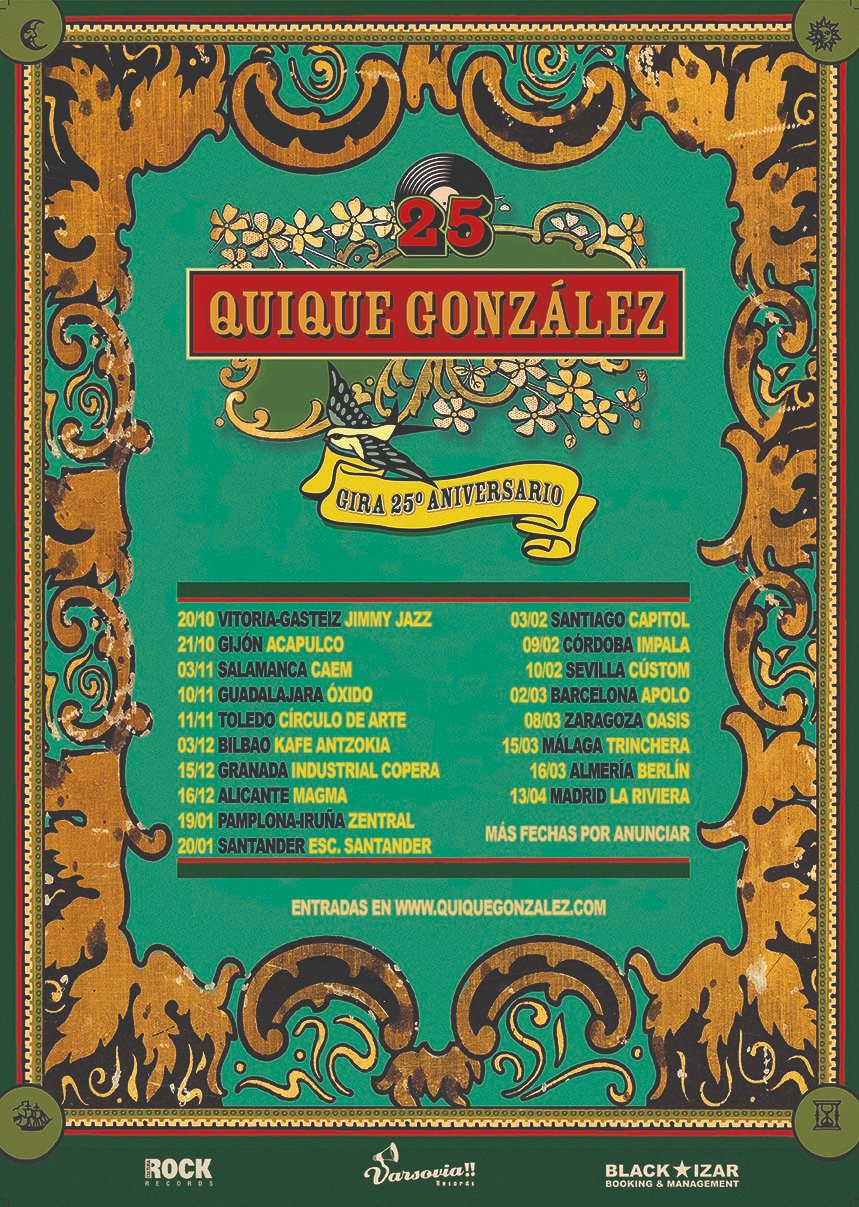 Concierto de Quique González gira 25 aniversario en Sala Capitol