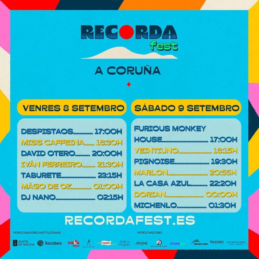Horarios conciertos Recorda Fest 2023