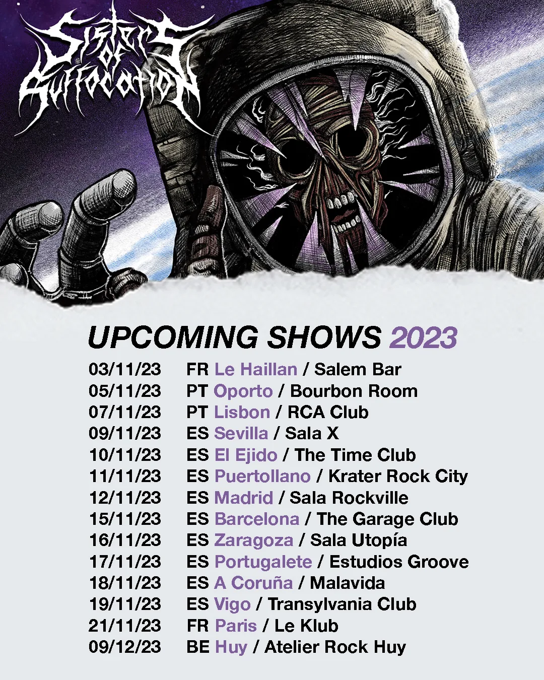 Sisters Of Suffocation conciertos en noviembre