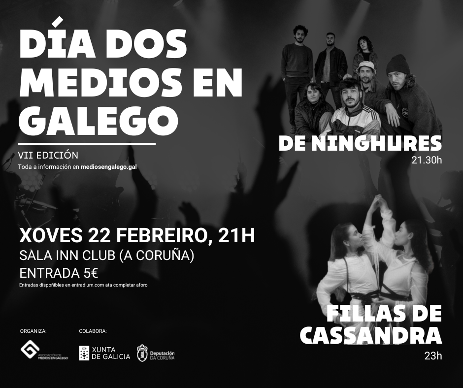 Concierto de De Ninghures y Fillas de Cassandra no Día dos Medios en Galego